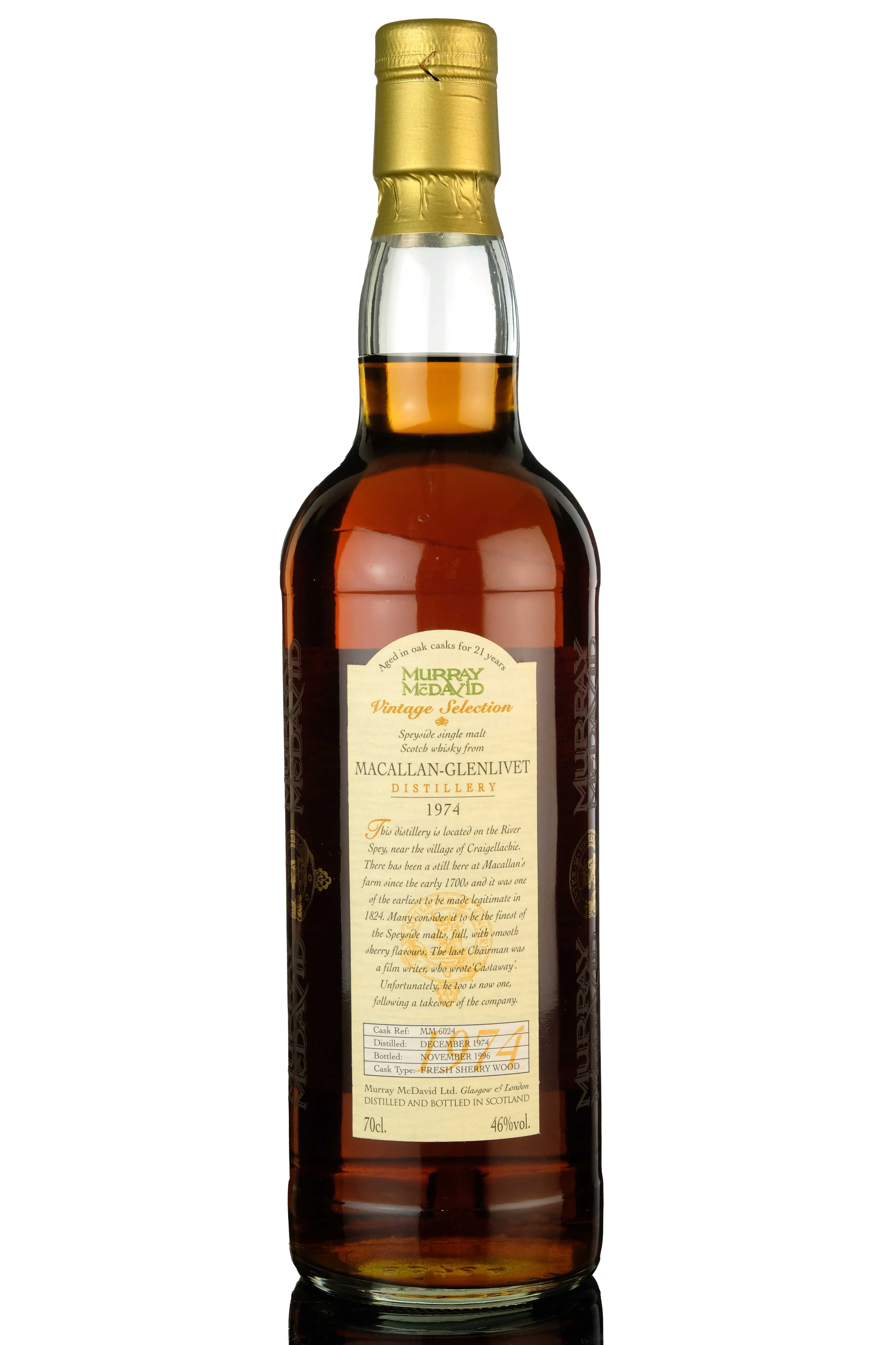 Macallan 1974 - 1996 21 Murray Mcdavid Single Cask 6024 Fresh Sherry