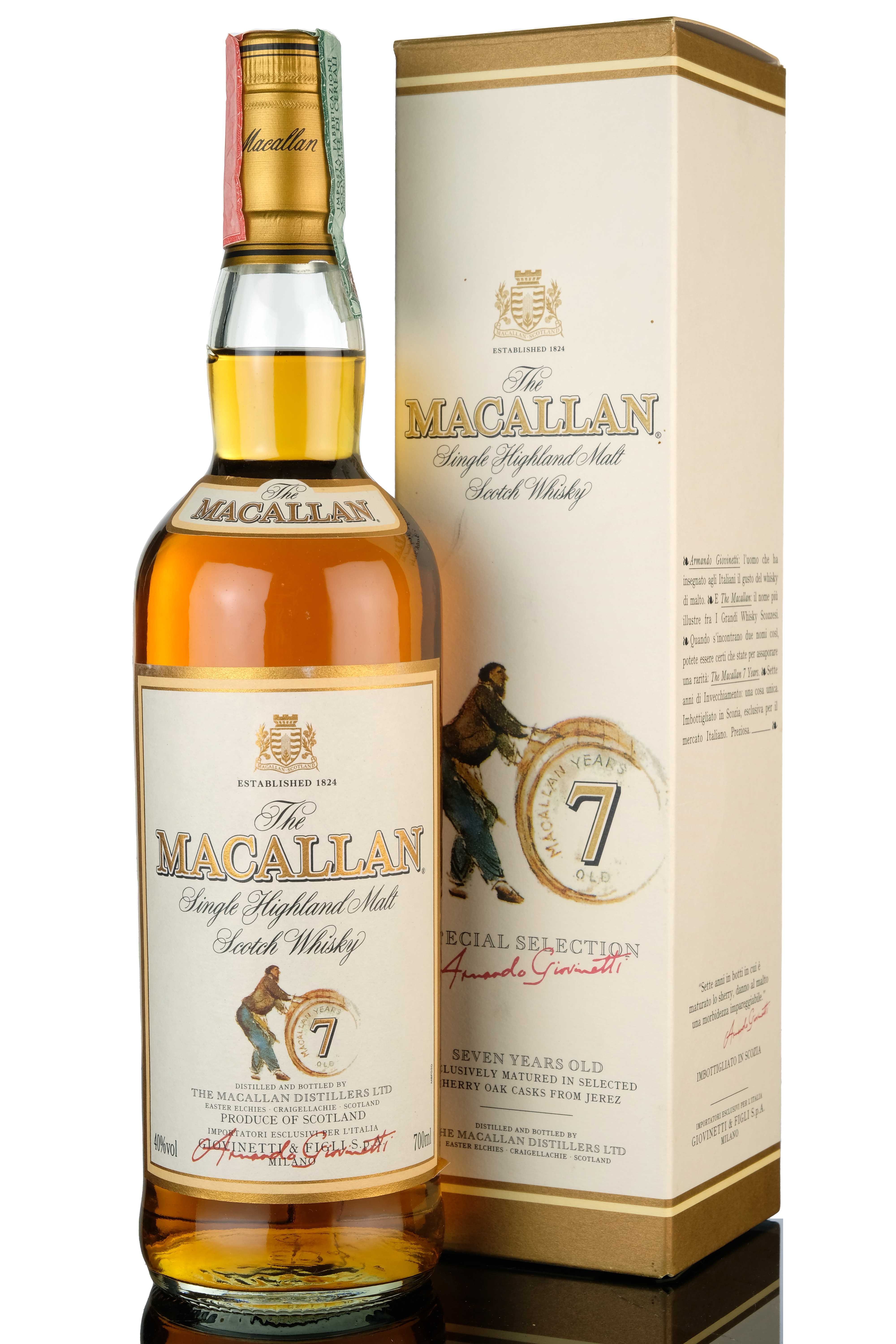 Macallan 7 Year Old - Sherry Cask - 1990s - Giovinetti & Figli