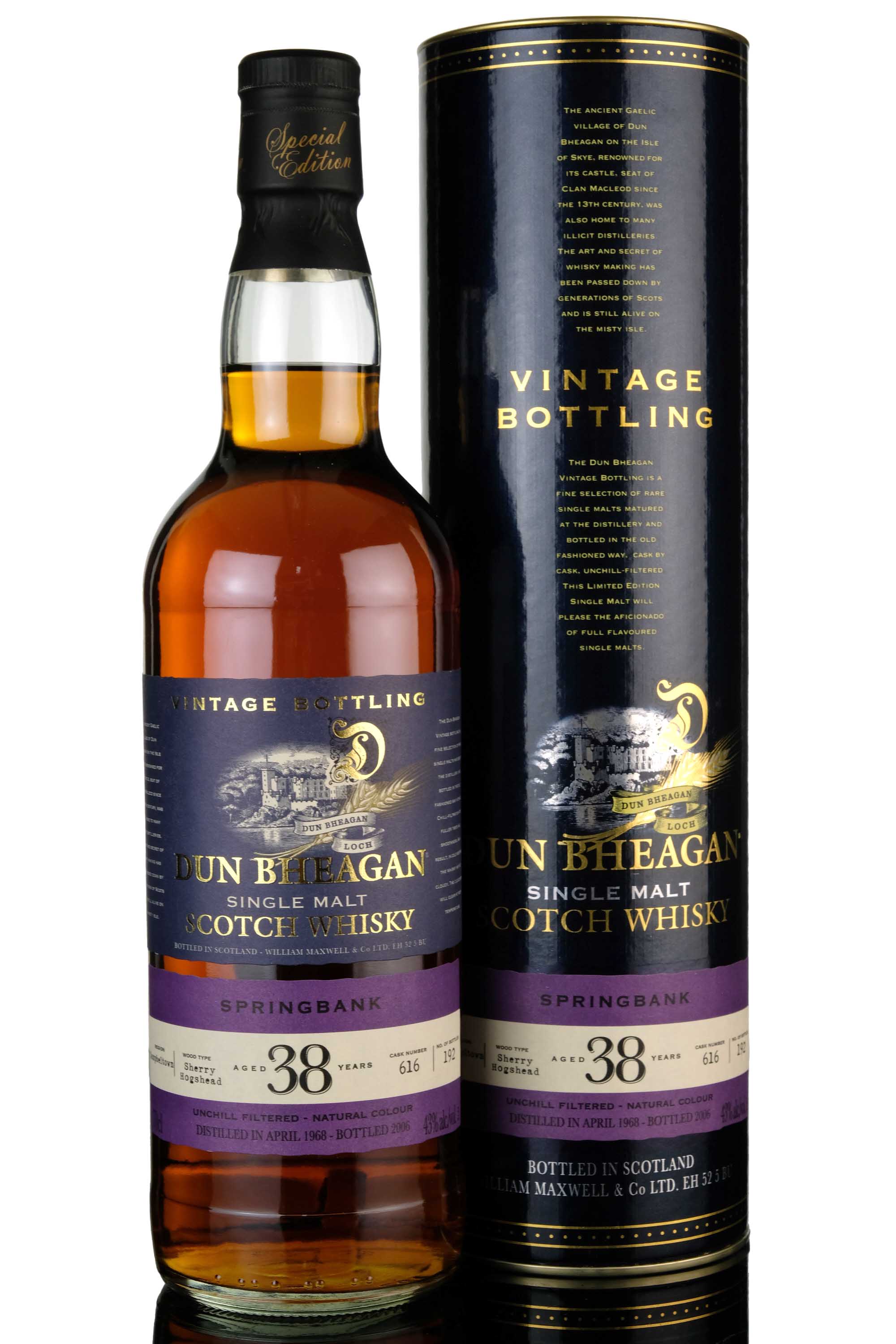 Springbank 1968 - 2006 38 Dun Bheagan Single Cask 616