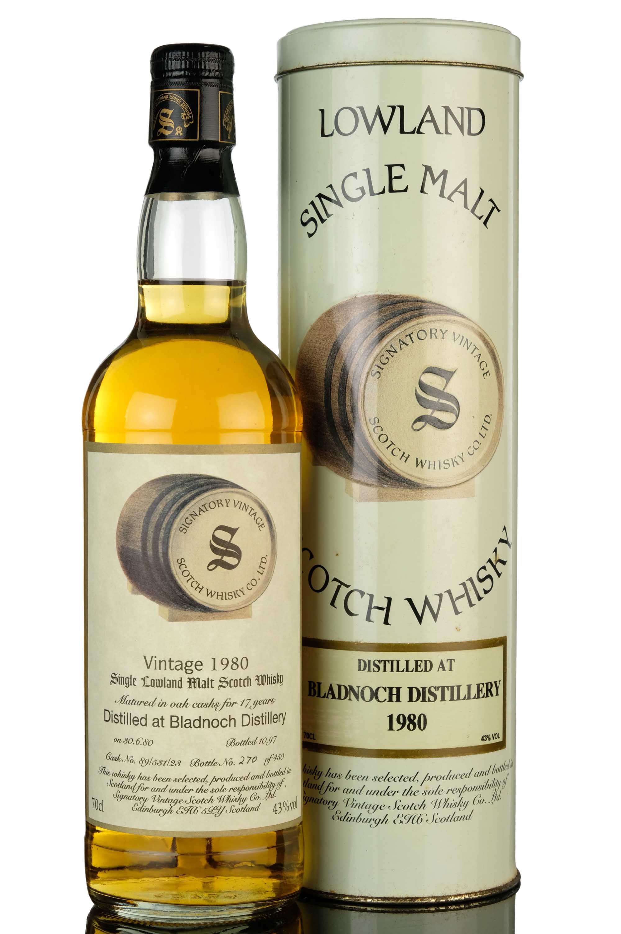 Bladnoch 1980-1997 - 17 Year Old - Signatory Vintage - Casks 89/531/23
