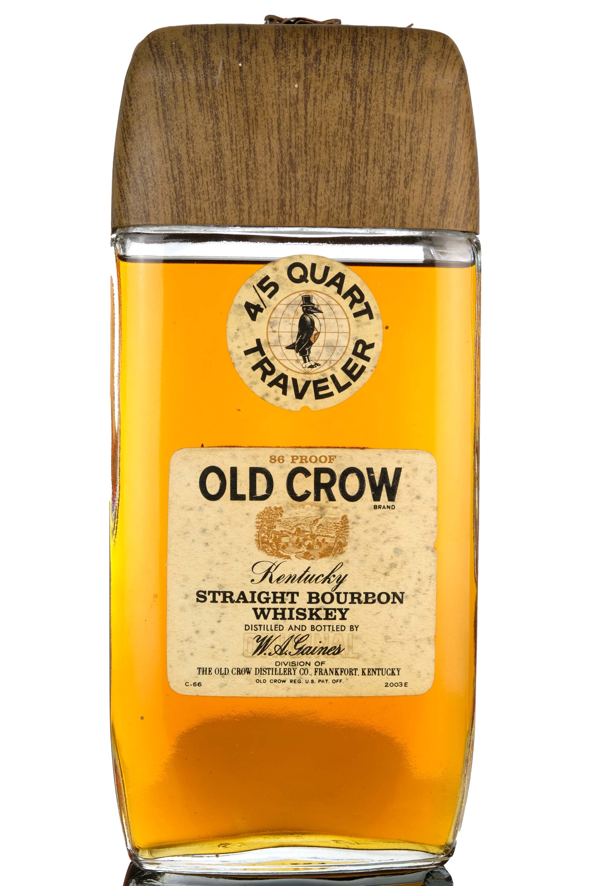 Old Crow Kentucky Straight Bourbon Whiskey Circa 1970