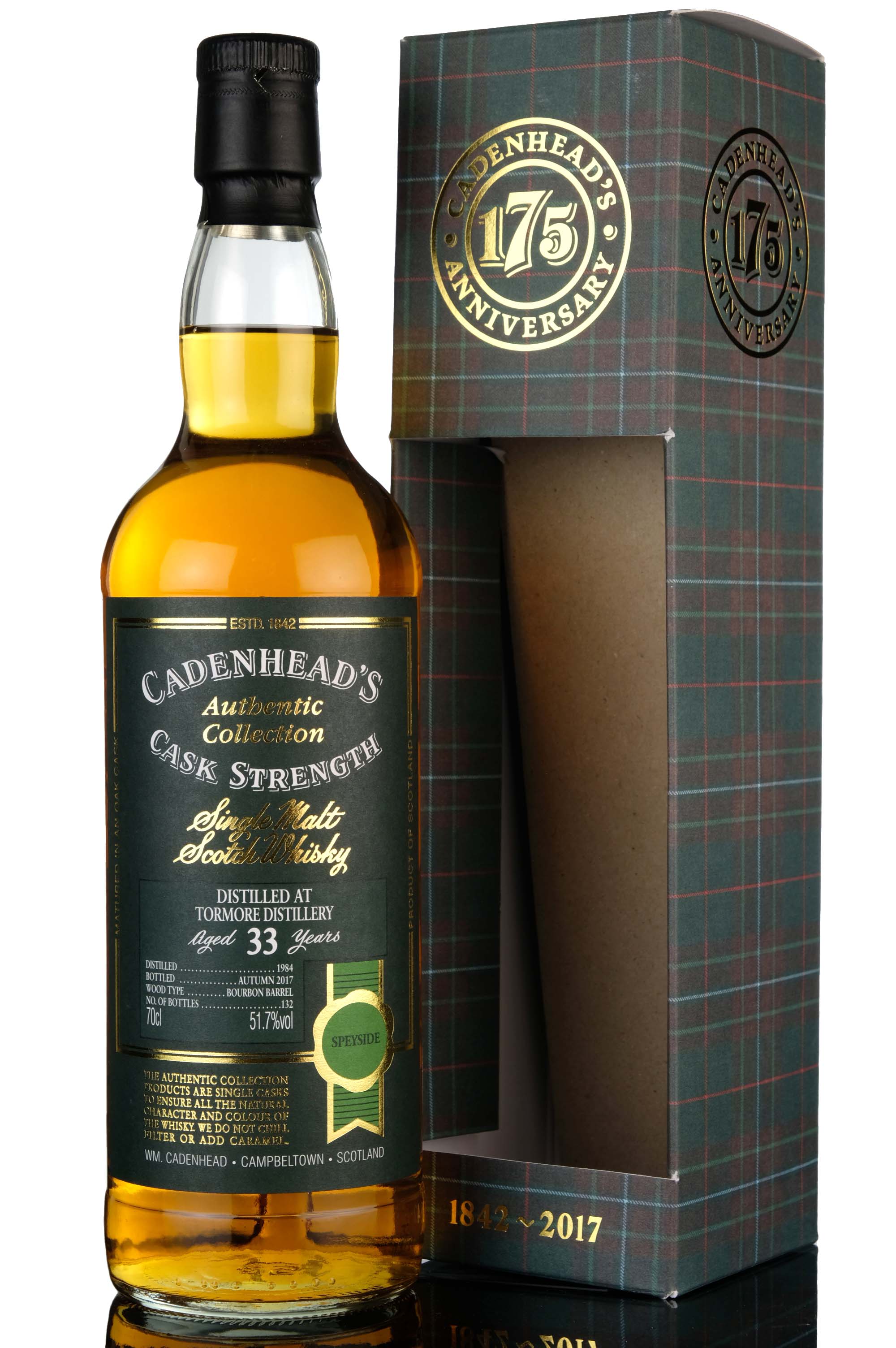 Tormore 1984-2017 - 33 Year Old - Cadenheads Authentic Collection - 175th Anniversary
