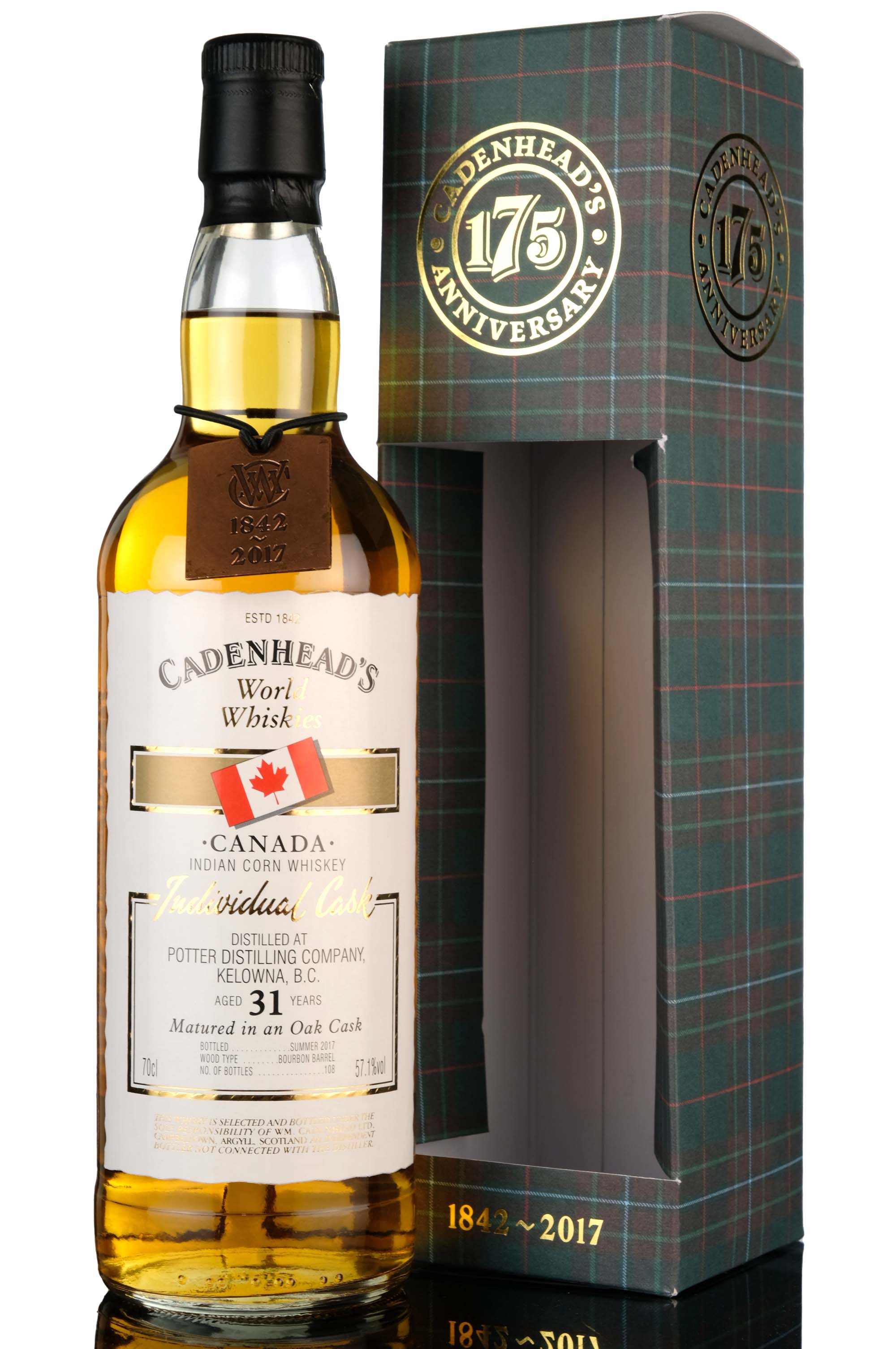 Potter Distilling Company 31 Year Old  Cadenheads World Whiskies  2017  175th Anniversa