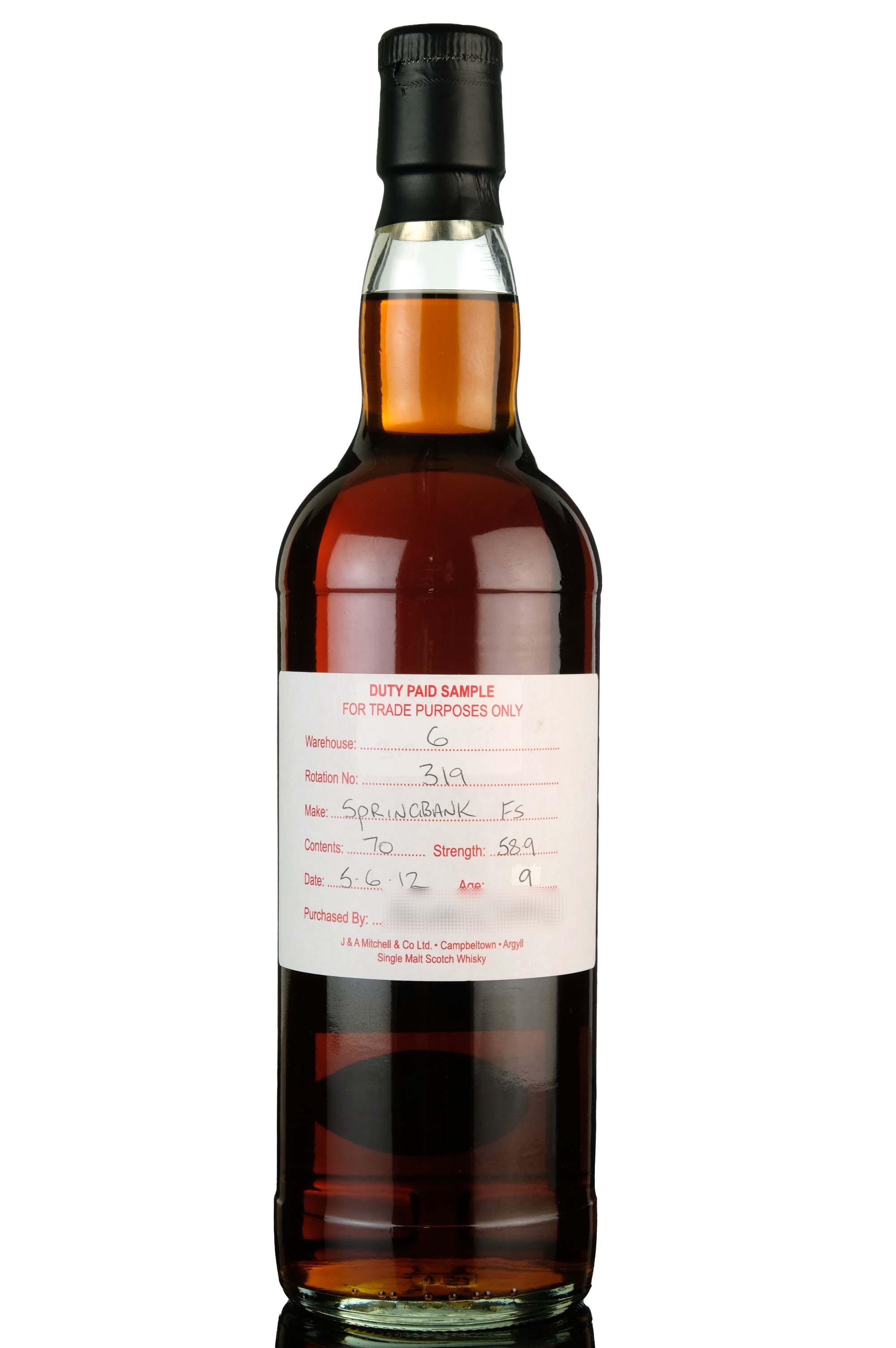 Springbank 2012-2022 - 9 Year Old - Duty Paid Sample