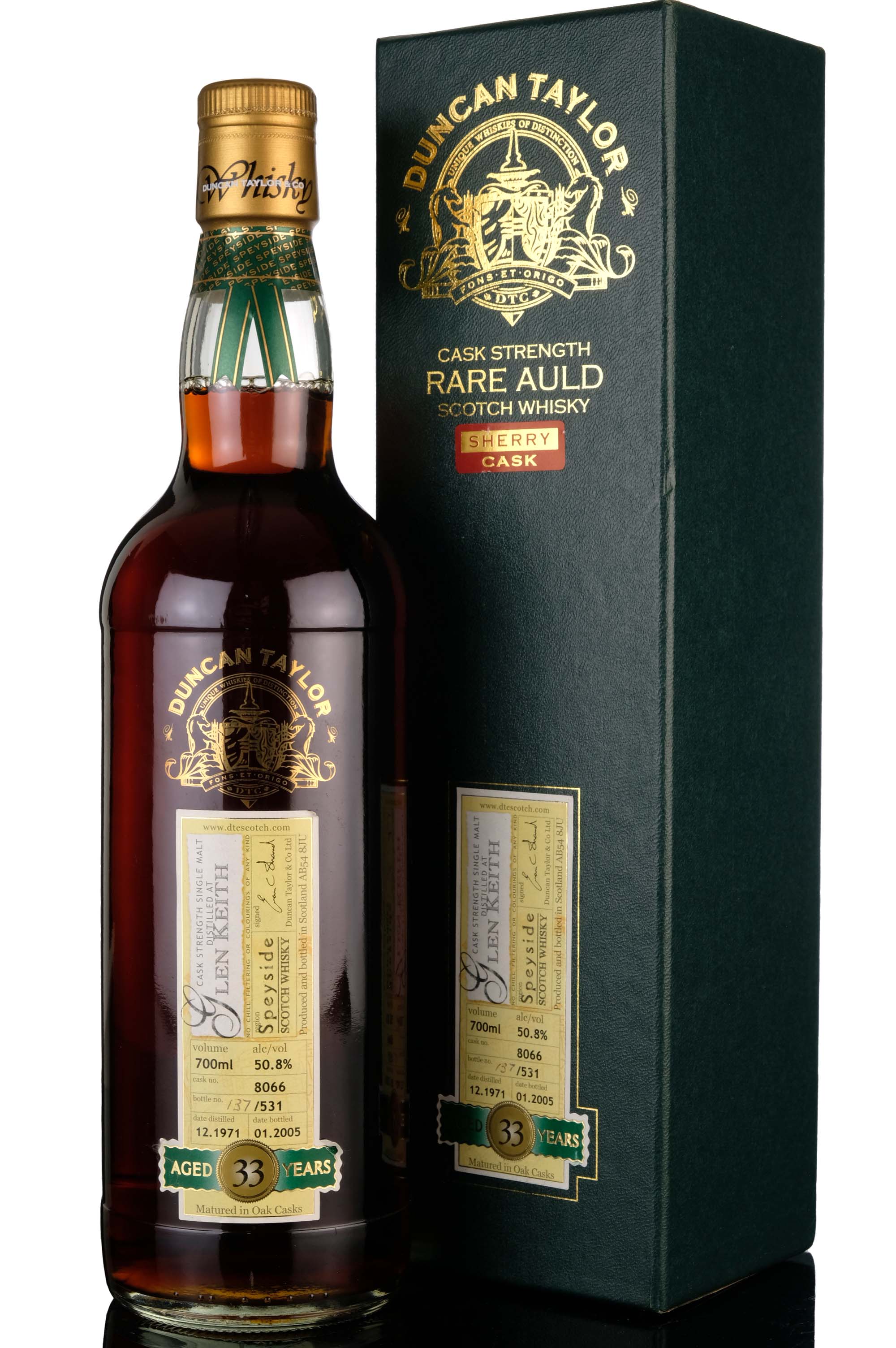 Glen Keith 1971 - 2005 33 Duncan Taylor Rare Auld Single Cask 8066