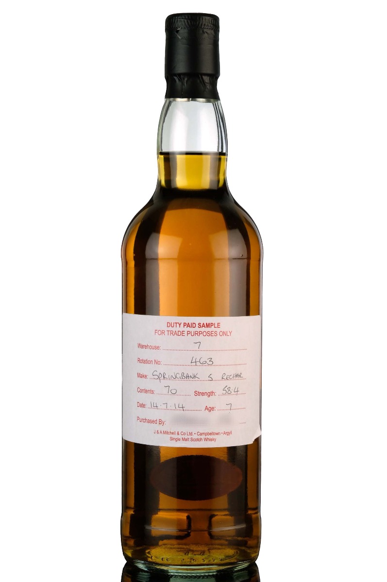 Springbank 2014 - 2022 7 Duty Paid Sample