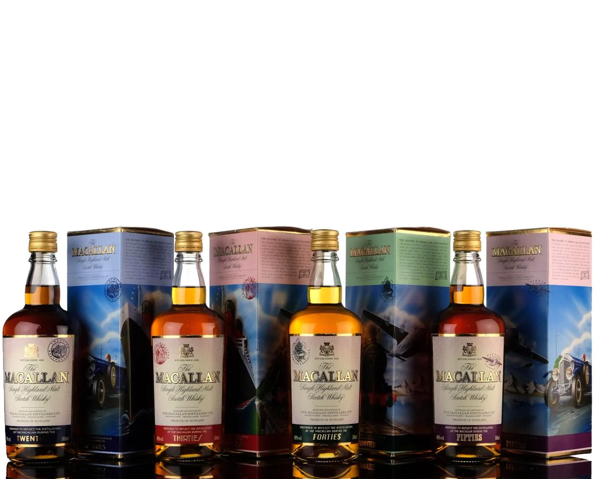 Macallan Travel Series - Full Set - 1920s, 1930s, 1940s, 1950s