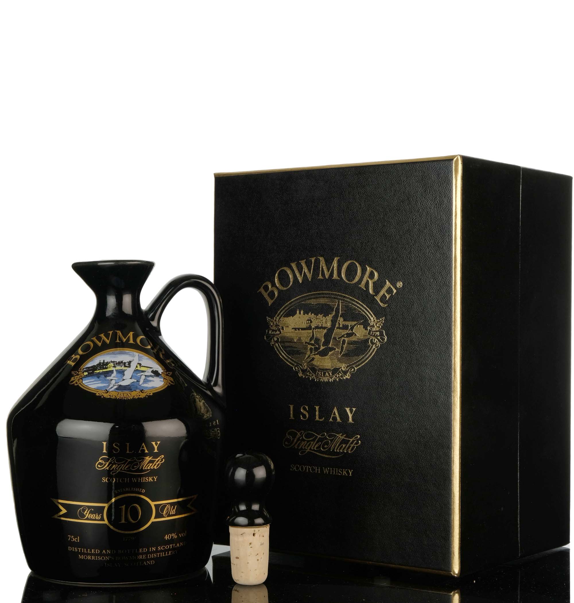 Bowmore 10 Year Old - Black Ceramic - Circa 1990