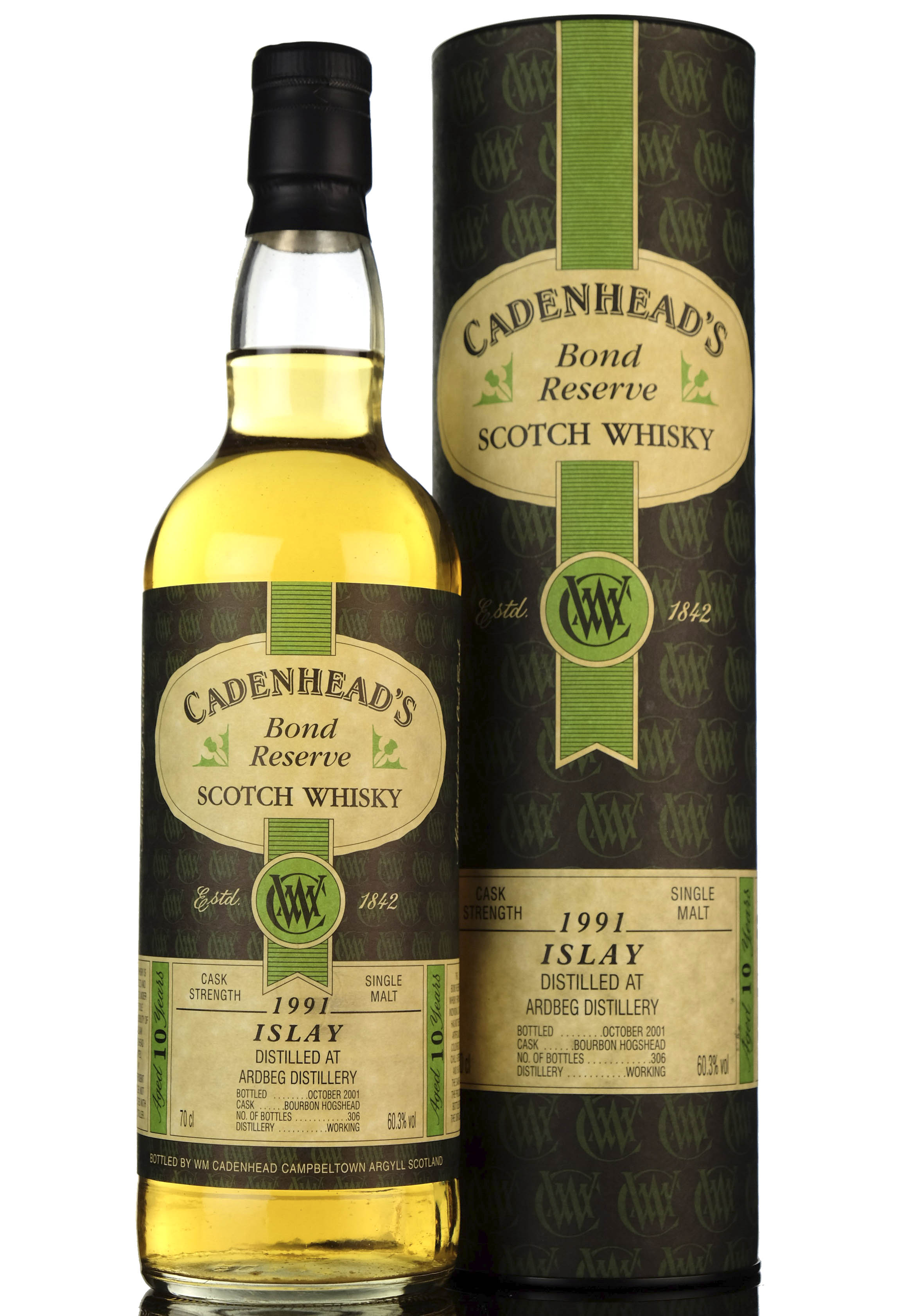 Ardbeg 1991-2001 - 10 Year Old - Cadenheads Bond Reserve
