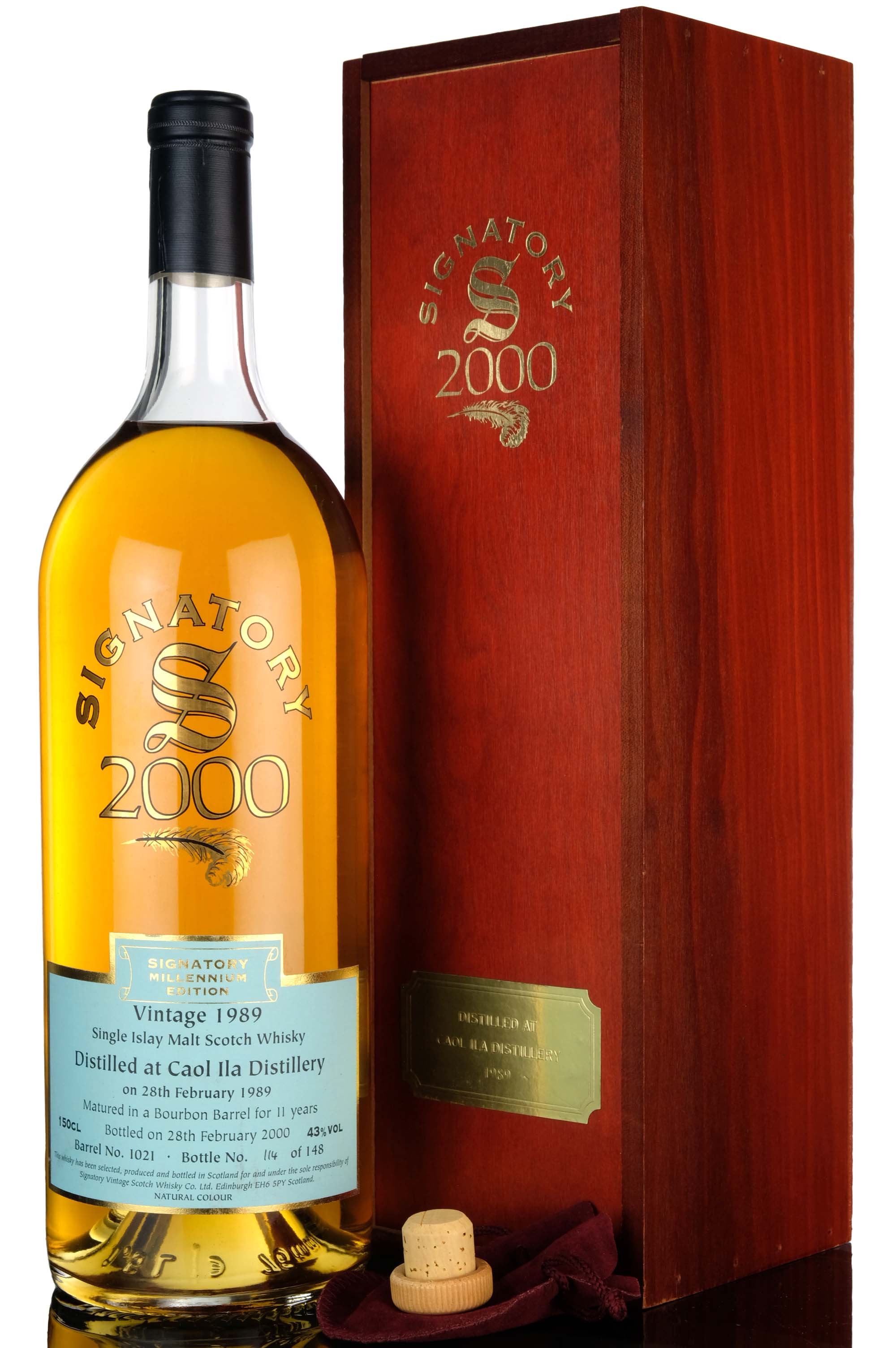 Caol Ila 1989-2000 - Signatory Vintage - Single Cask 1021 - Millennium Edition - 1.5 Litre