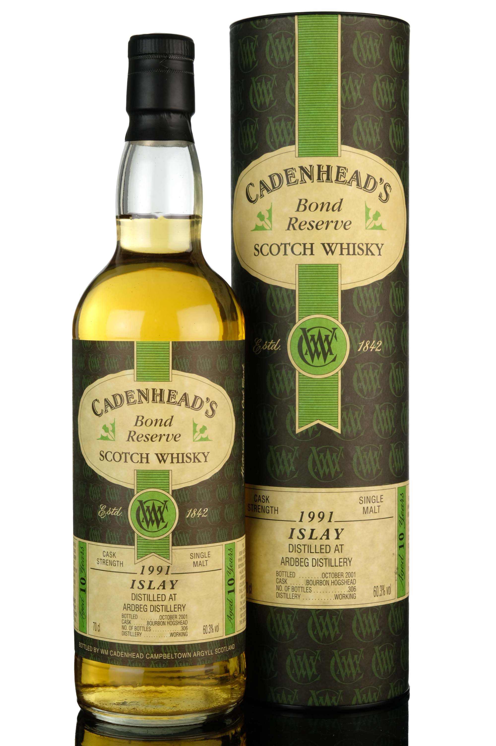Ardbeg 1991-2001 - 10 Year Old - Cadenheads Bond Reserve
