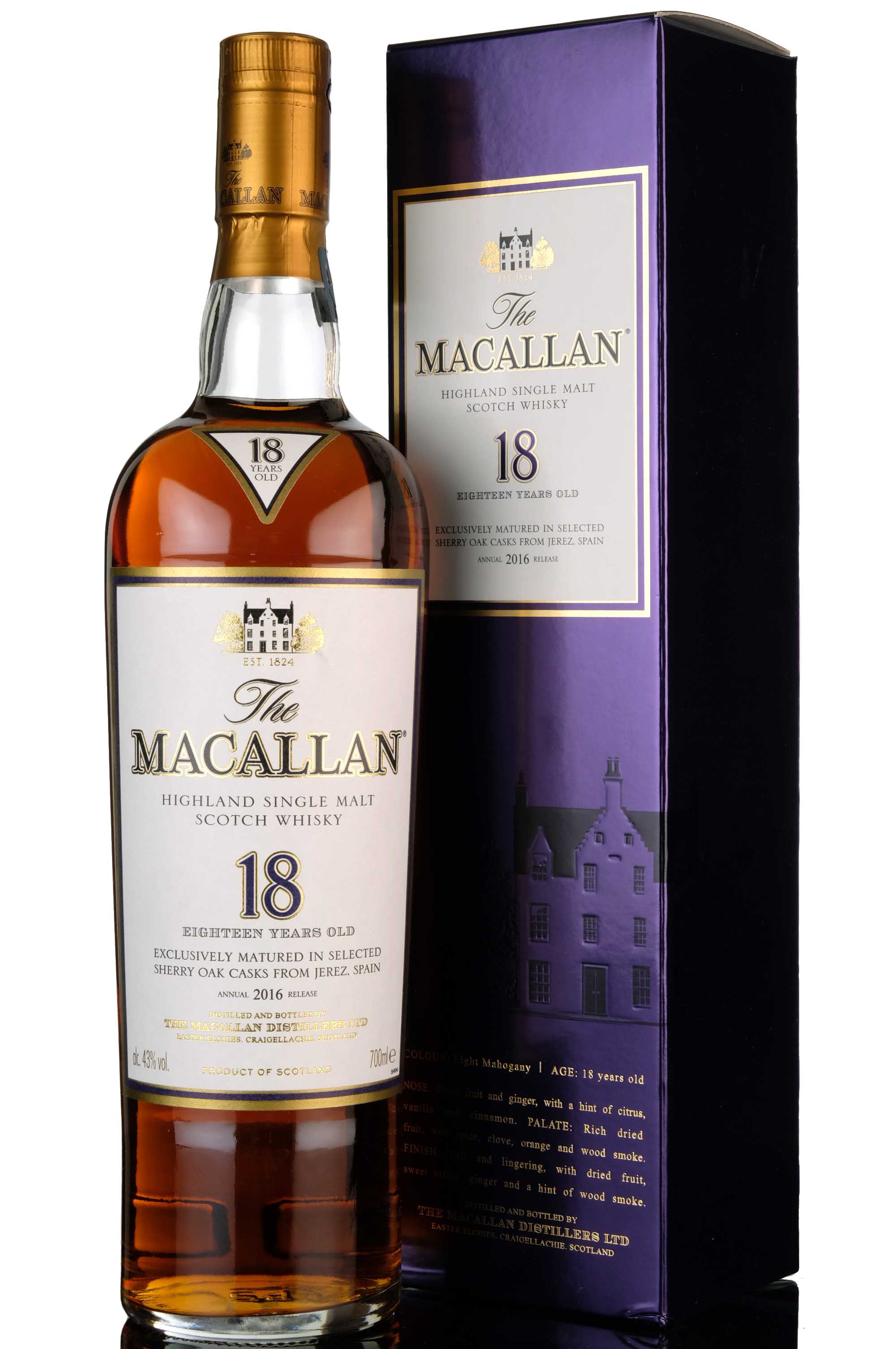 Macallan 18 Year Old - Sherry Cask - 2016 Release