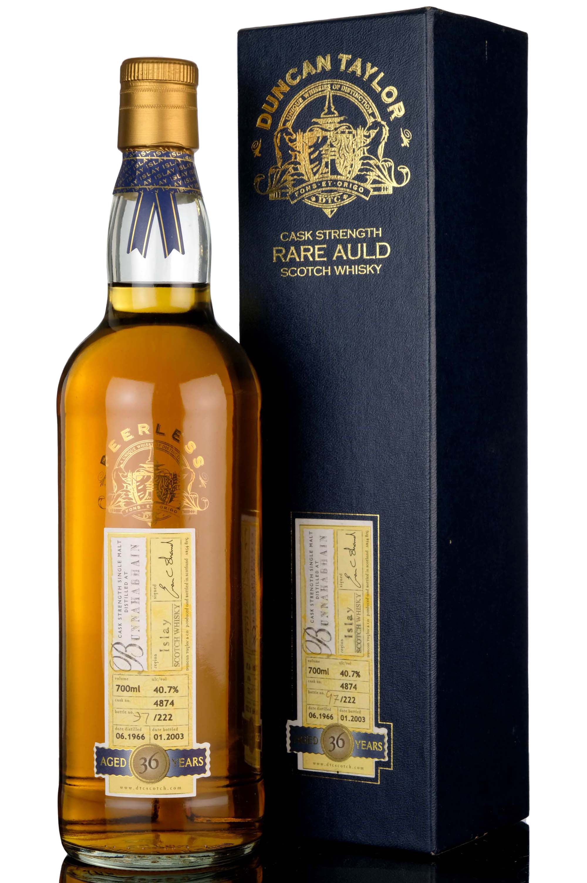 Bunnahabhain 1966-2003 - 36 Year Old - Duncan Taylor - Rare Auld - Single Cask 4874