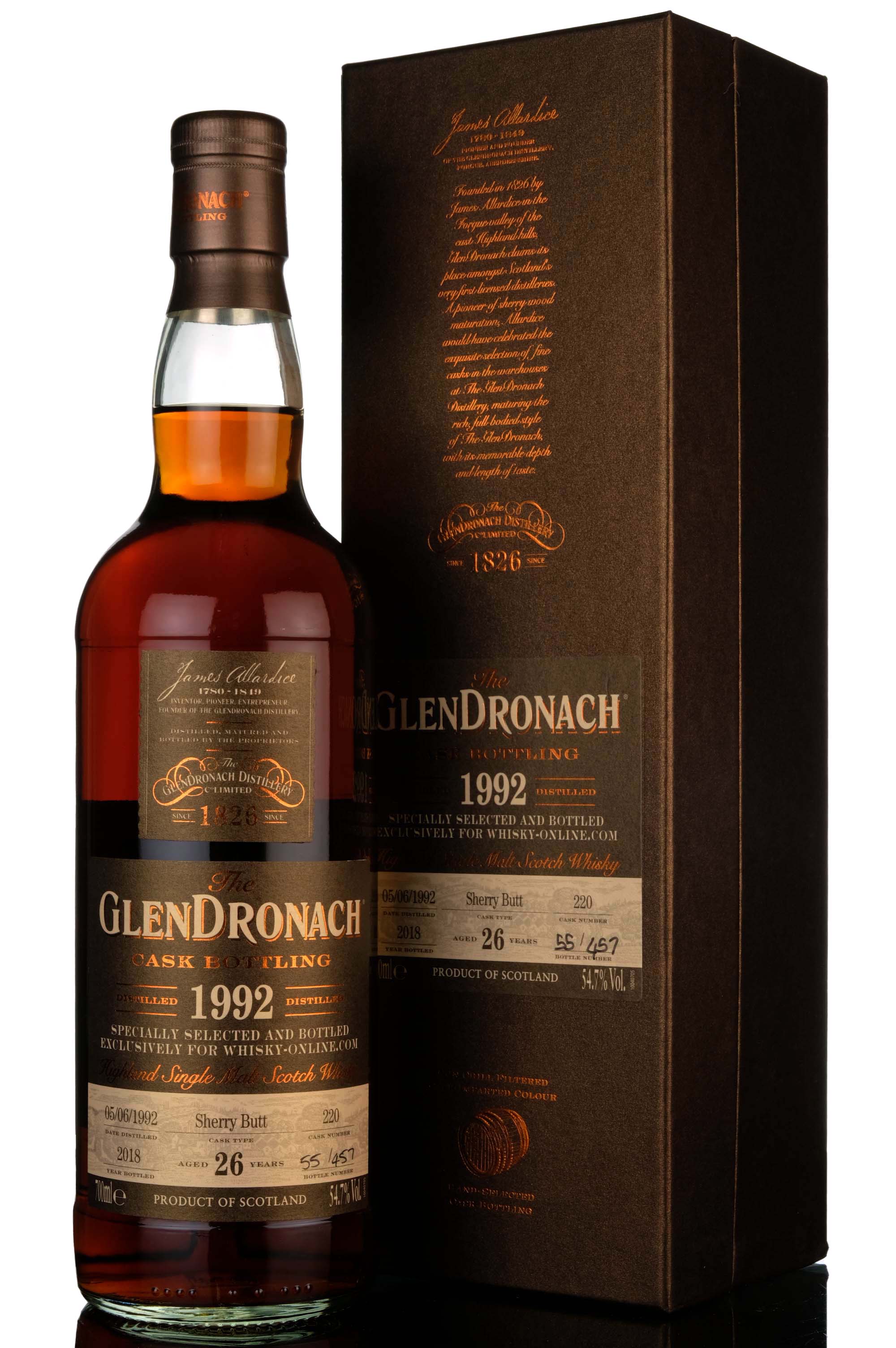 Glendronach 1992-2018 - 26 Year Old - Single Cask 220 - Whisky-Online Exclusive