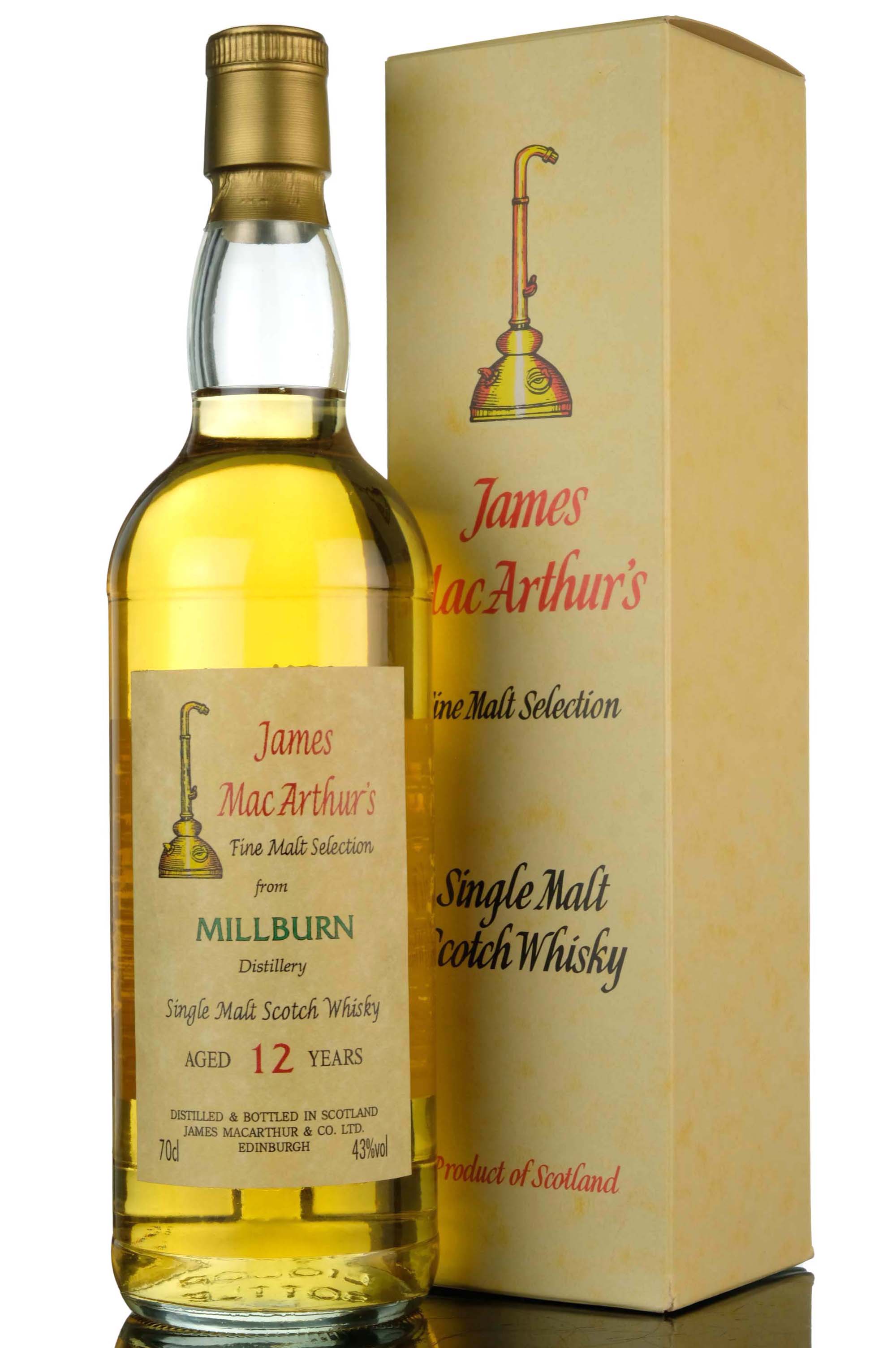 Millburn 12 Year Old - James MacArthurs - Fine Malt Selection - 1990s