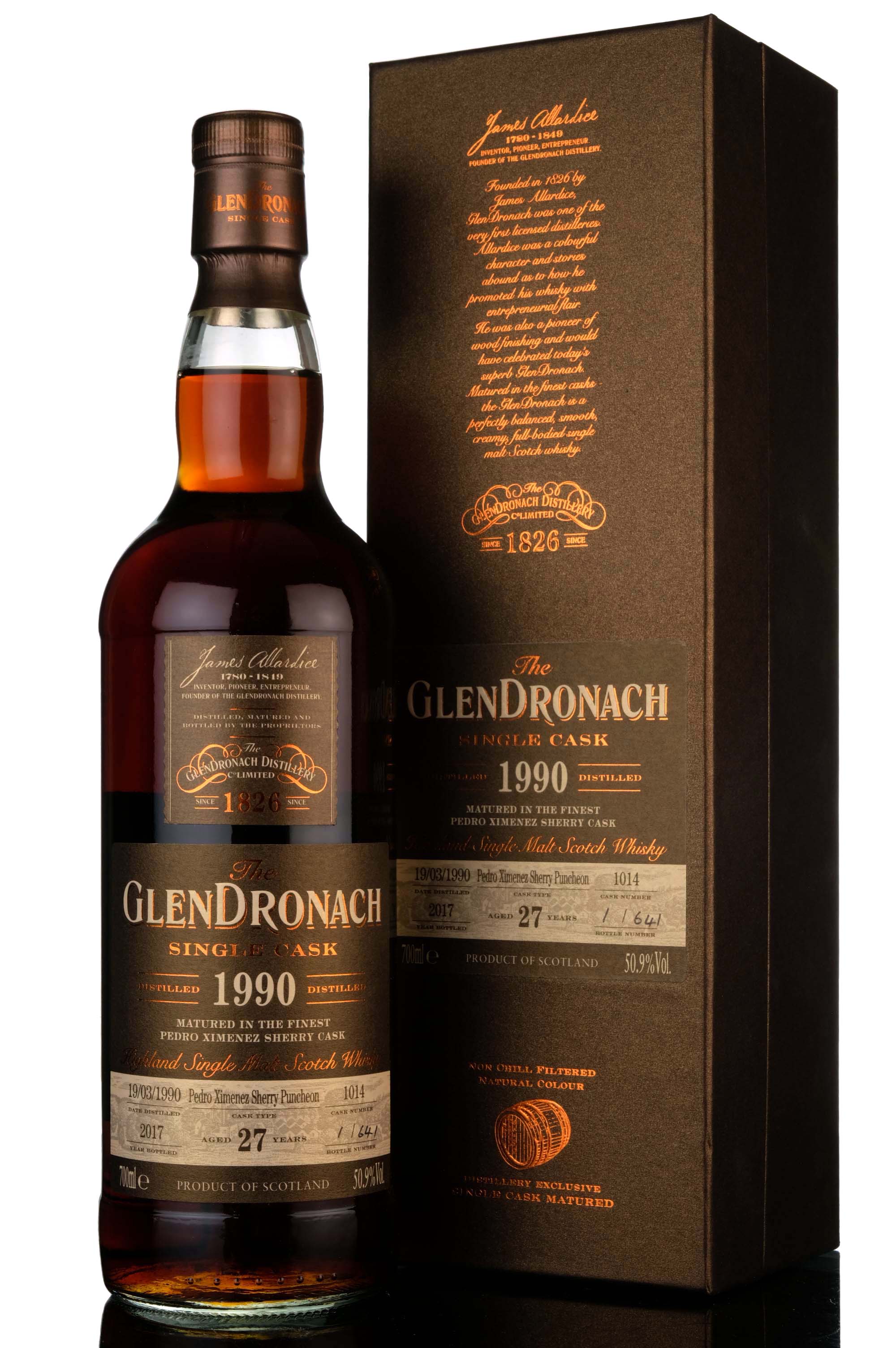 Glendronach 1990-2017 - 27 Year Old - Single Cask 1014 - Batch 16