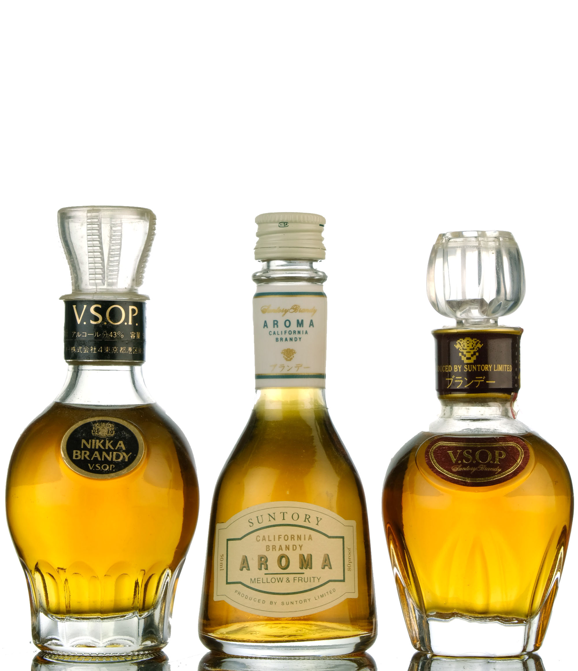 3 x Japanese Brandy Miniatures