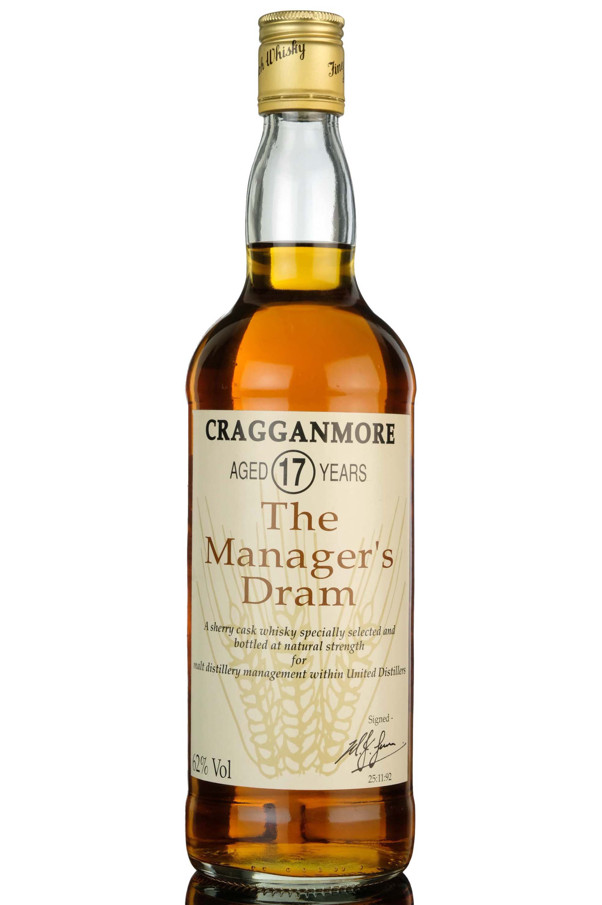 Cragganmore 17 Year Old - Managers Dram 1992