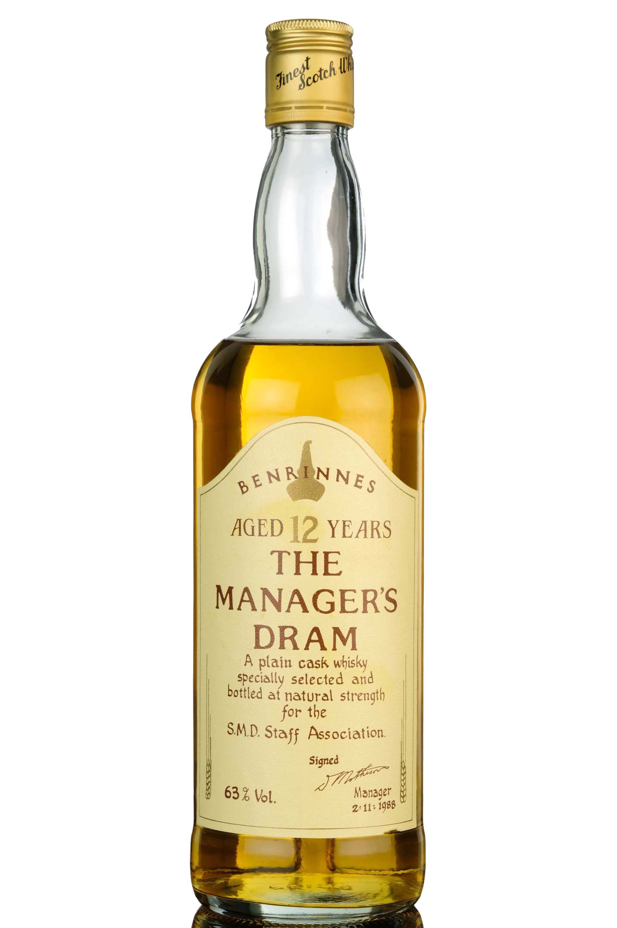 Benrinnes 12 Year Old - Managers Dram 1988