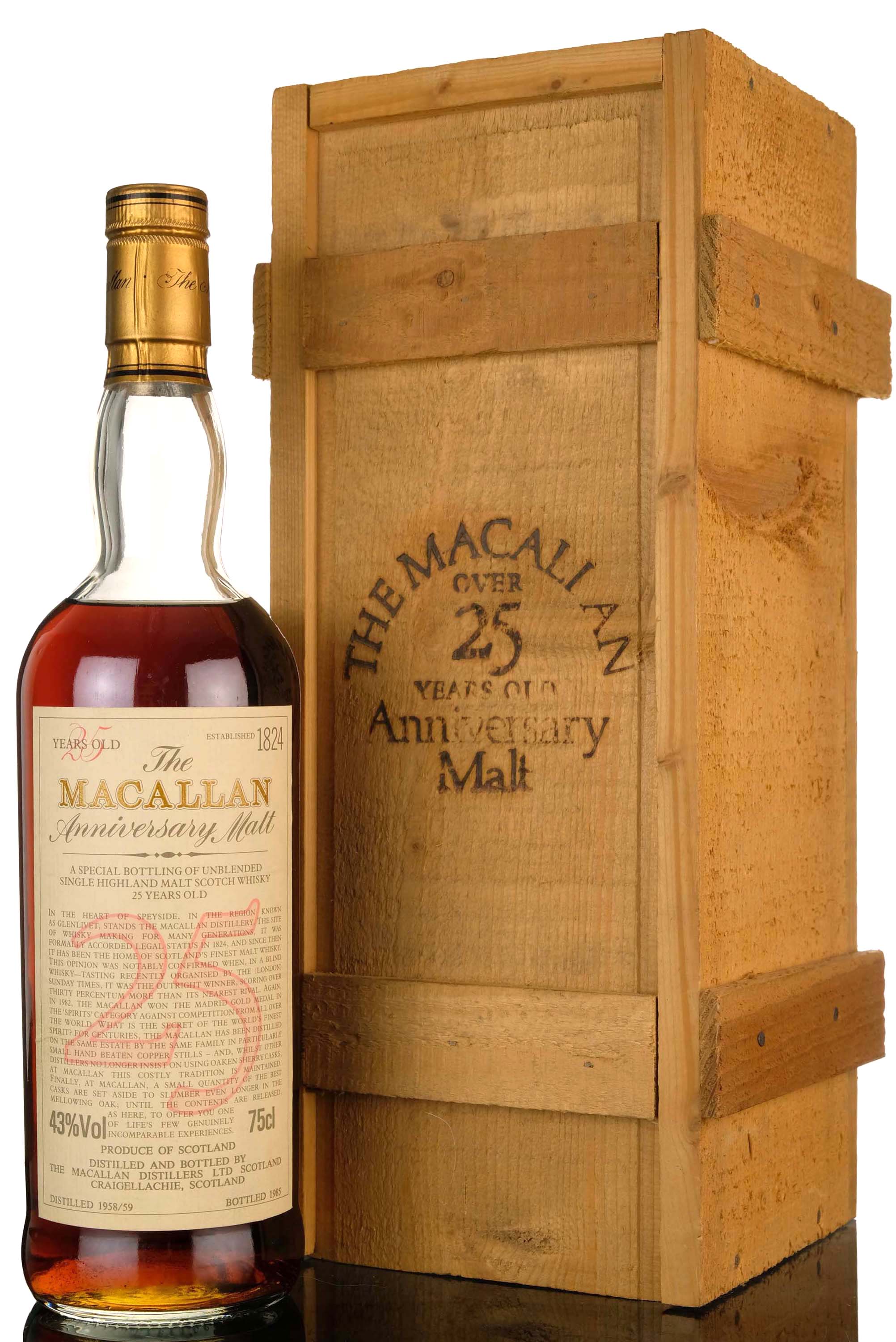 Macallan 1958/1959-1985 - 25 Year Old Anniversary Malt