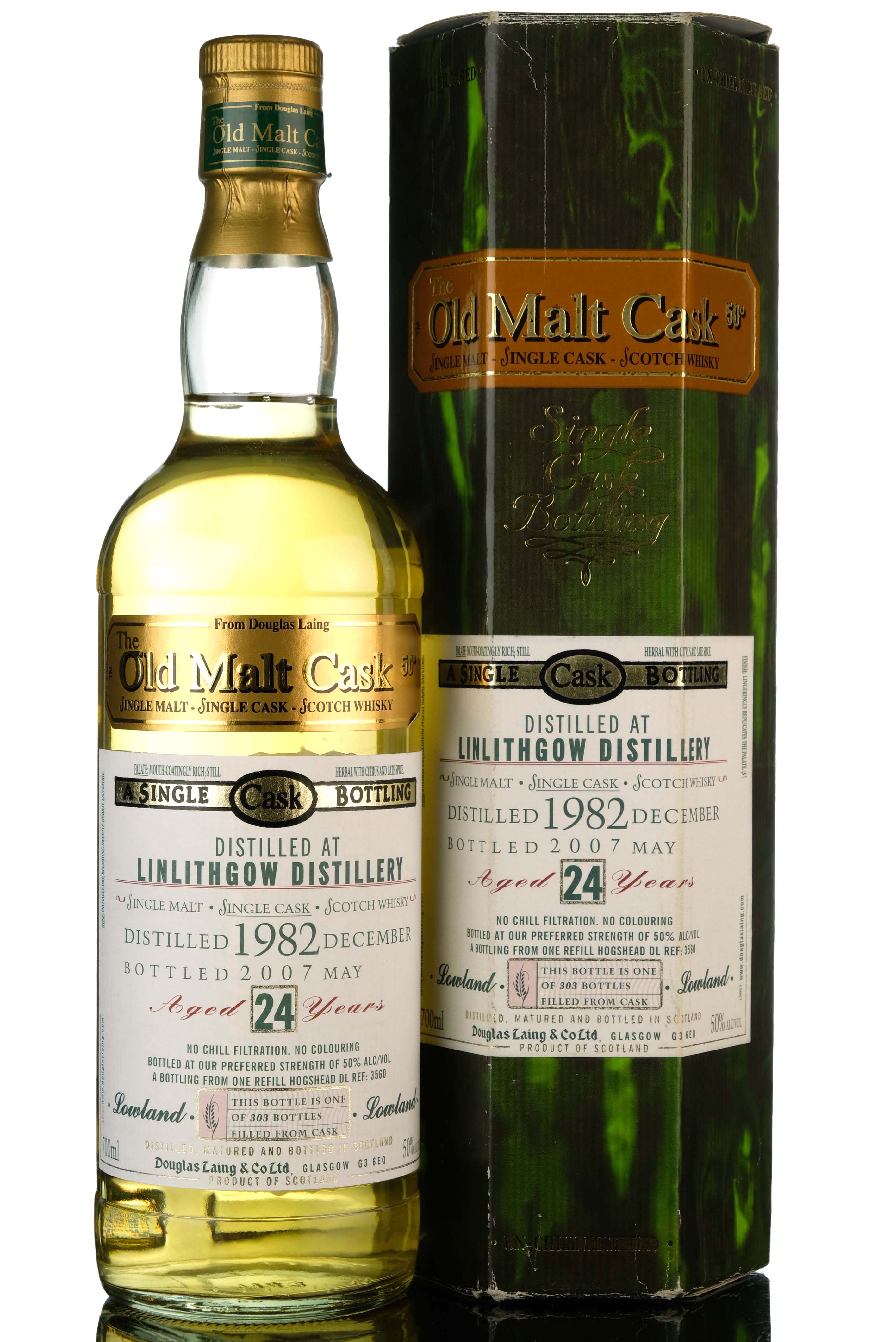 Linlithgow 1982-2007 - 24 Year Old - Douglas Laing - Old Malt Cask - Single Cask 3560