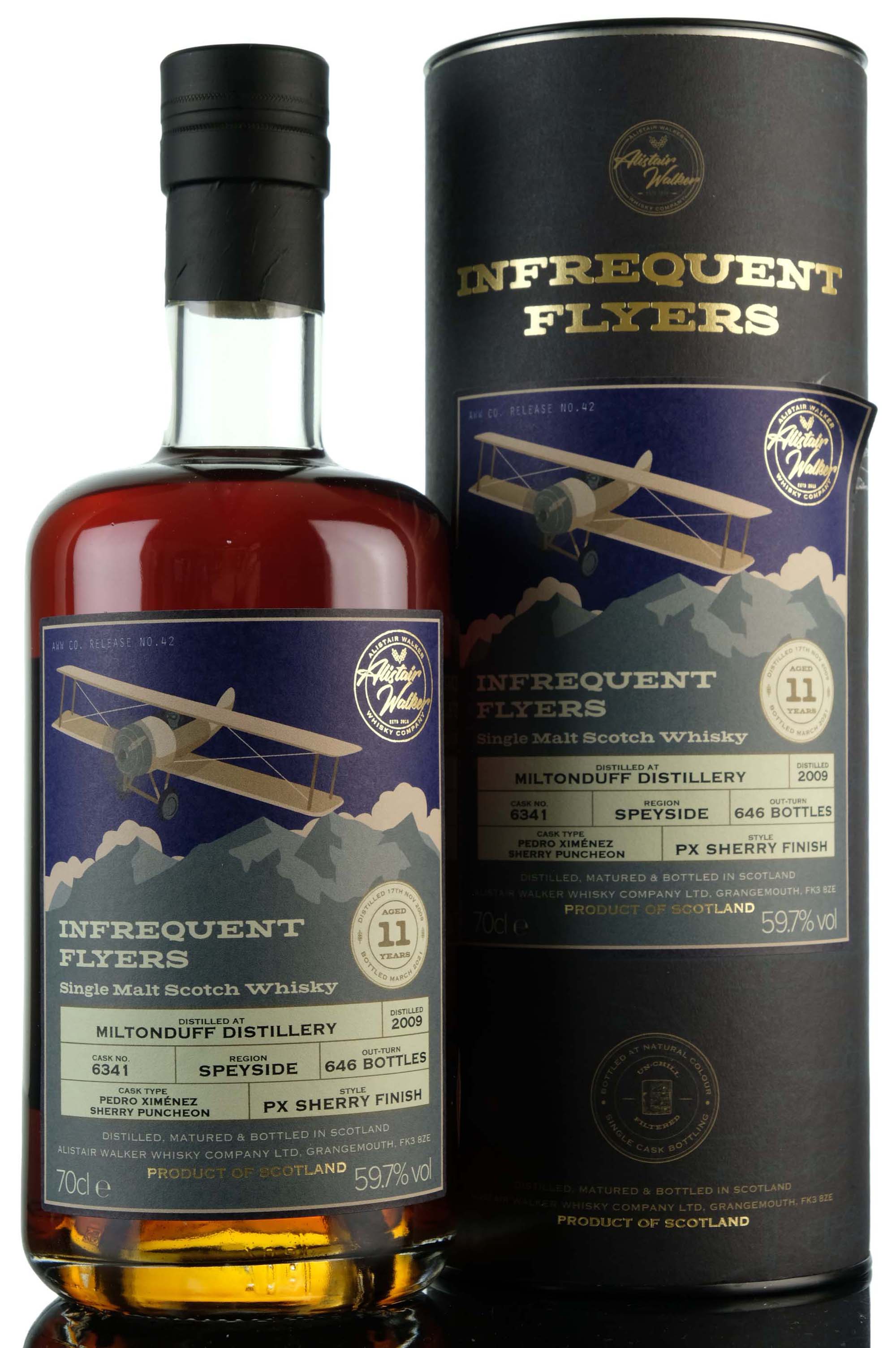 Miltonduff 2009-2021 - 11 Year Old - Alistair Walker Infrequent Flyers - Single Cask 6341