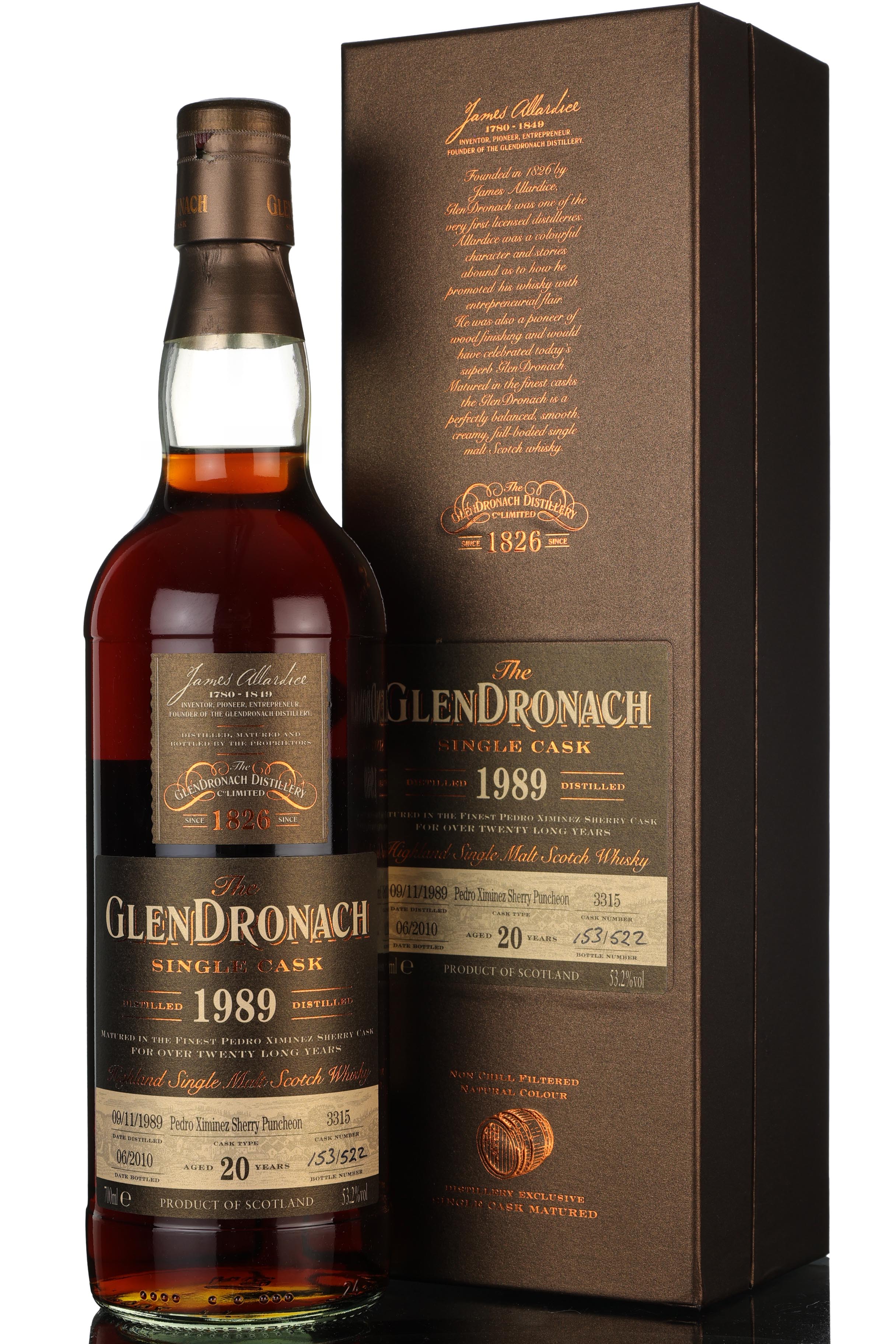 Glendronach 1989-2010 - 20 Year Old - Single Cask 3315 - Batch 2