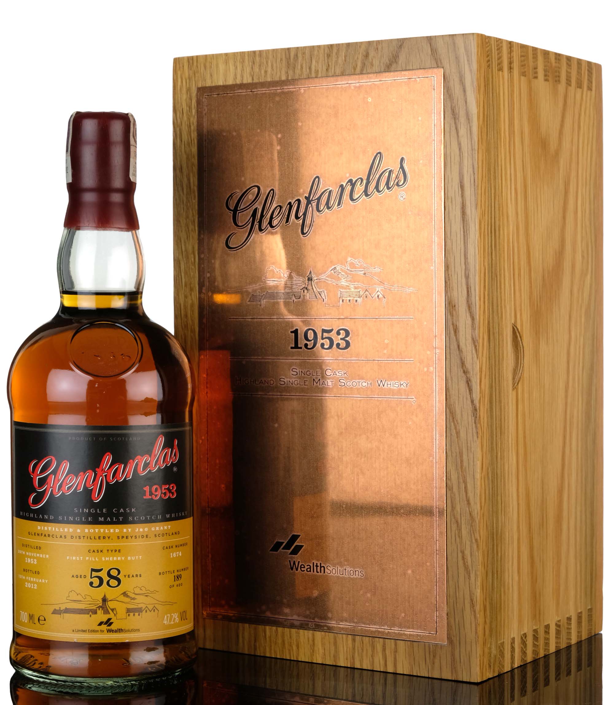 Glenfarclas 1953-2012 - 58 Year Old - Single Cask 1674 - Wealth Solutions