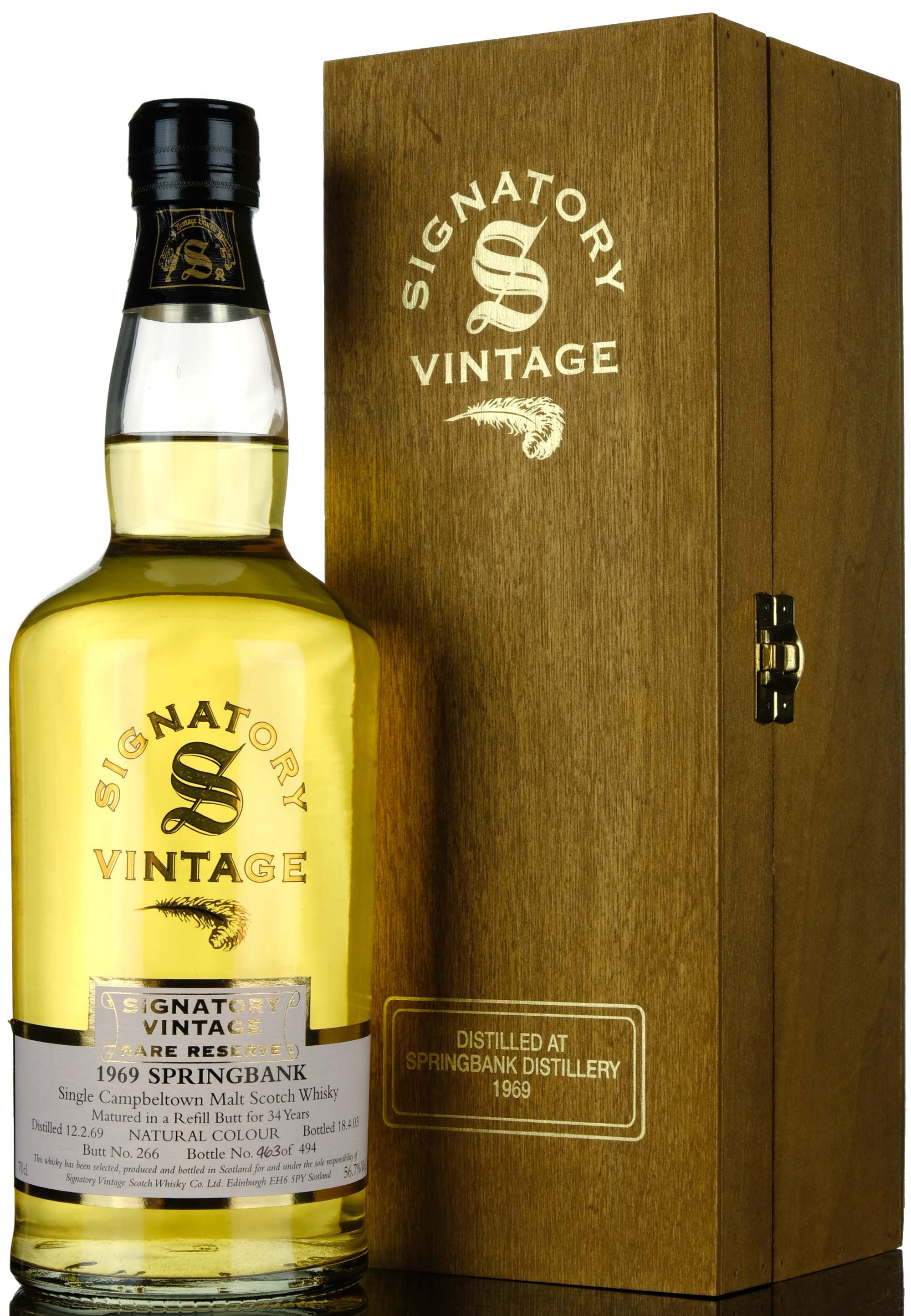 Springbank 1969-2003 - 34 Year Old - Signatory Vintage - Rare Reserve - Single Cask 266