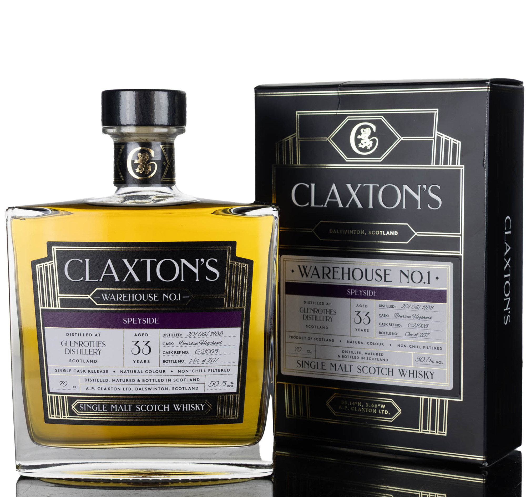 Glenrothes 1988-2021 - 33 Year Old - Claxtons - Warehouse No.1 - Single Cask C21005