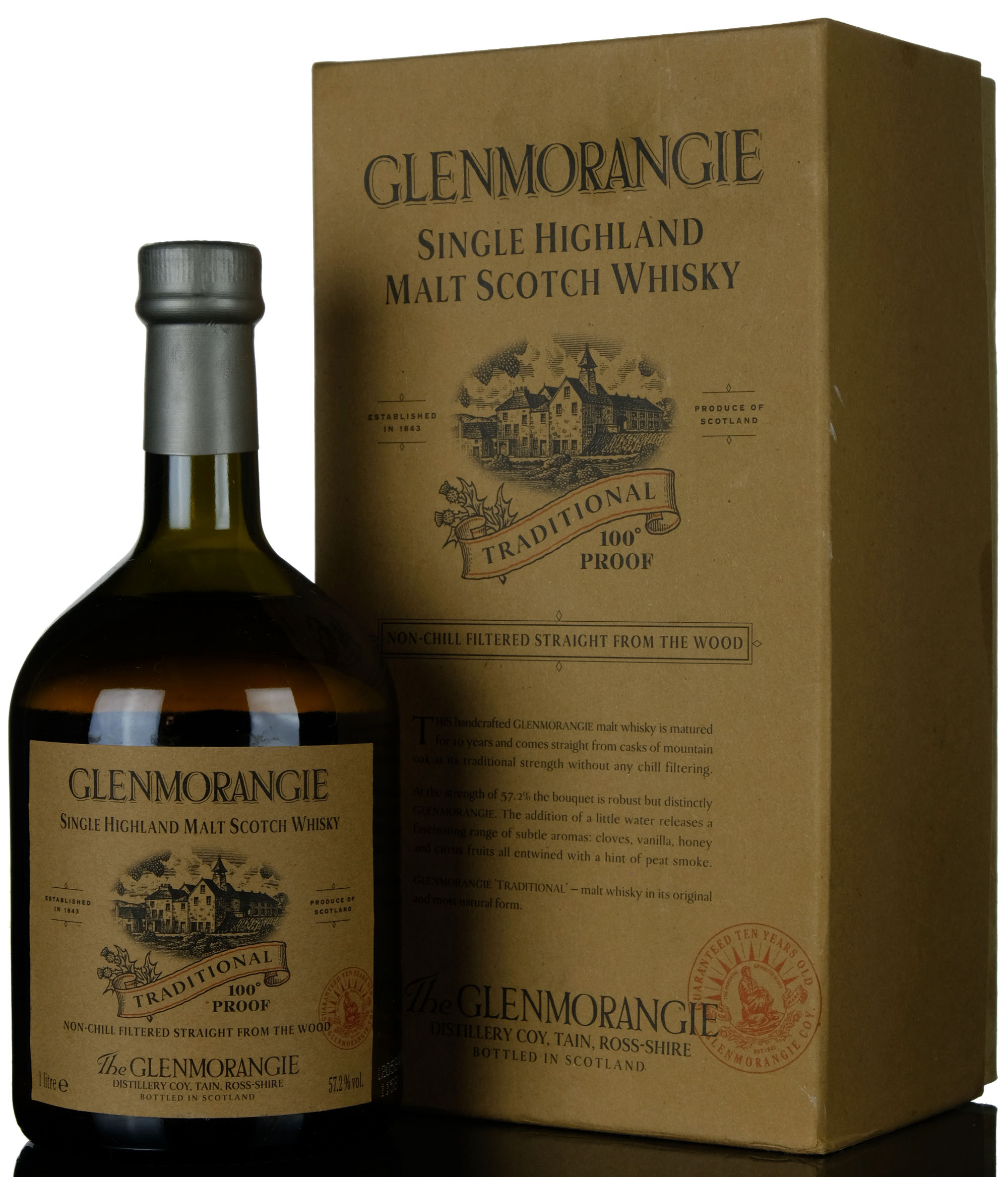 Glenmorangie 10 Year Old - Traditional - Early 2000s - 100 Proof - 1 Litre