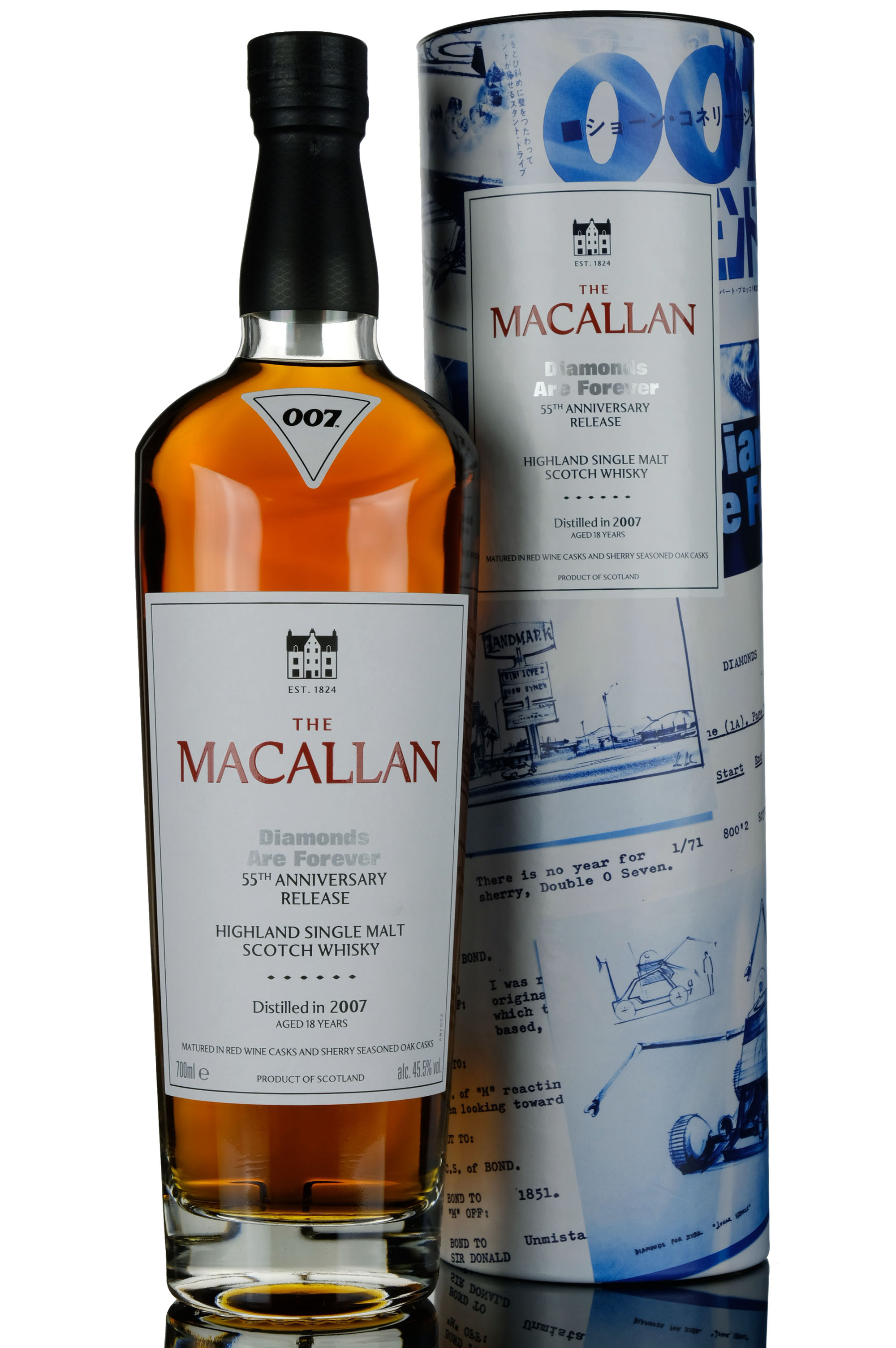 Macallan 2007-2005 - 18 Year Old - James Bond Diamonds Are Forever 55th Anniversary Releas