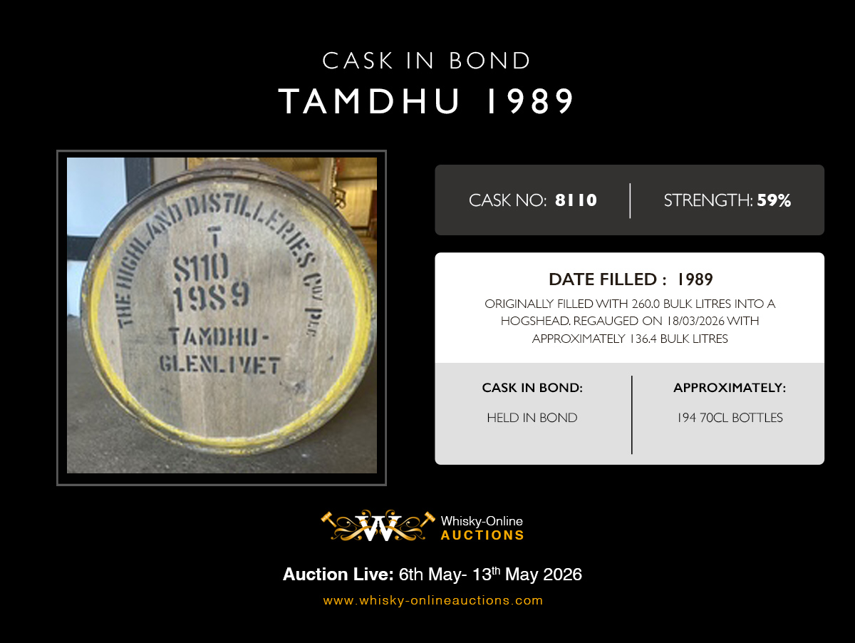 1 Hogshead Of Tamdhu 1989 - 36 Year Old  - Cask 8110 - Held In Bond