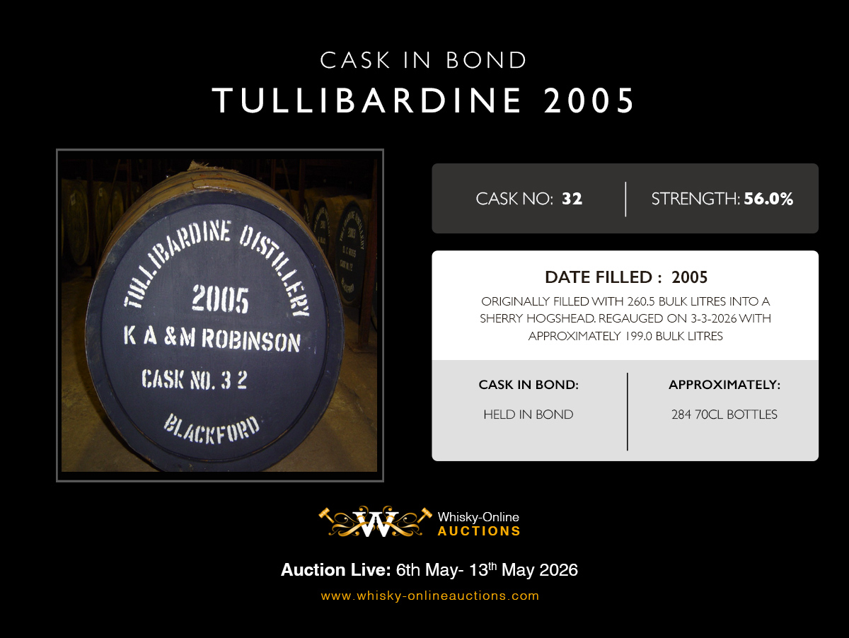 1 Sherry Hogshead Of Tullibardine 2005 - Cask 32 - Held In Bond